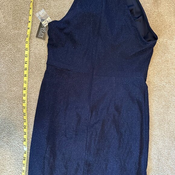 Formal Dress - Alex Evenings Brand Navy Blue with pearls - Picture 4 of 6